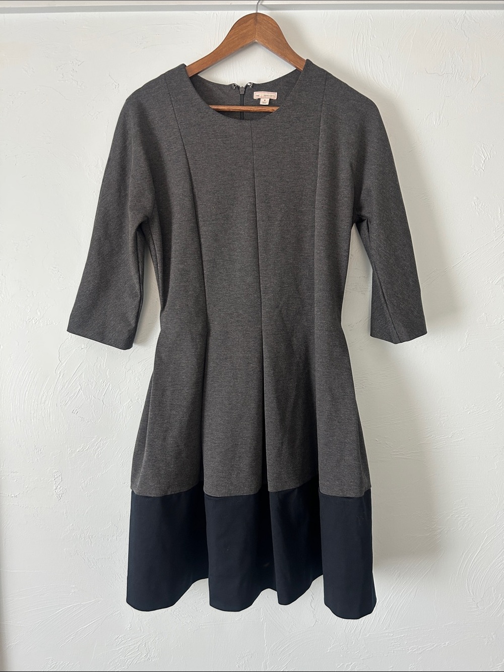 GAP Gray and Black Knit Fit-and-Flare Midi Dress